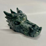 Moss Agate Dragon Skull