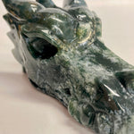 Moss Agate Dragon Skull