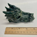 Moss Agate Dragon Skull